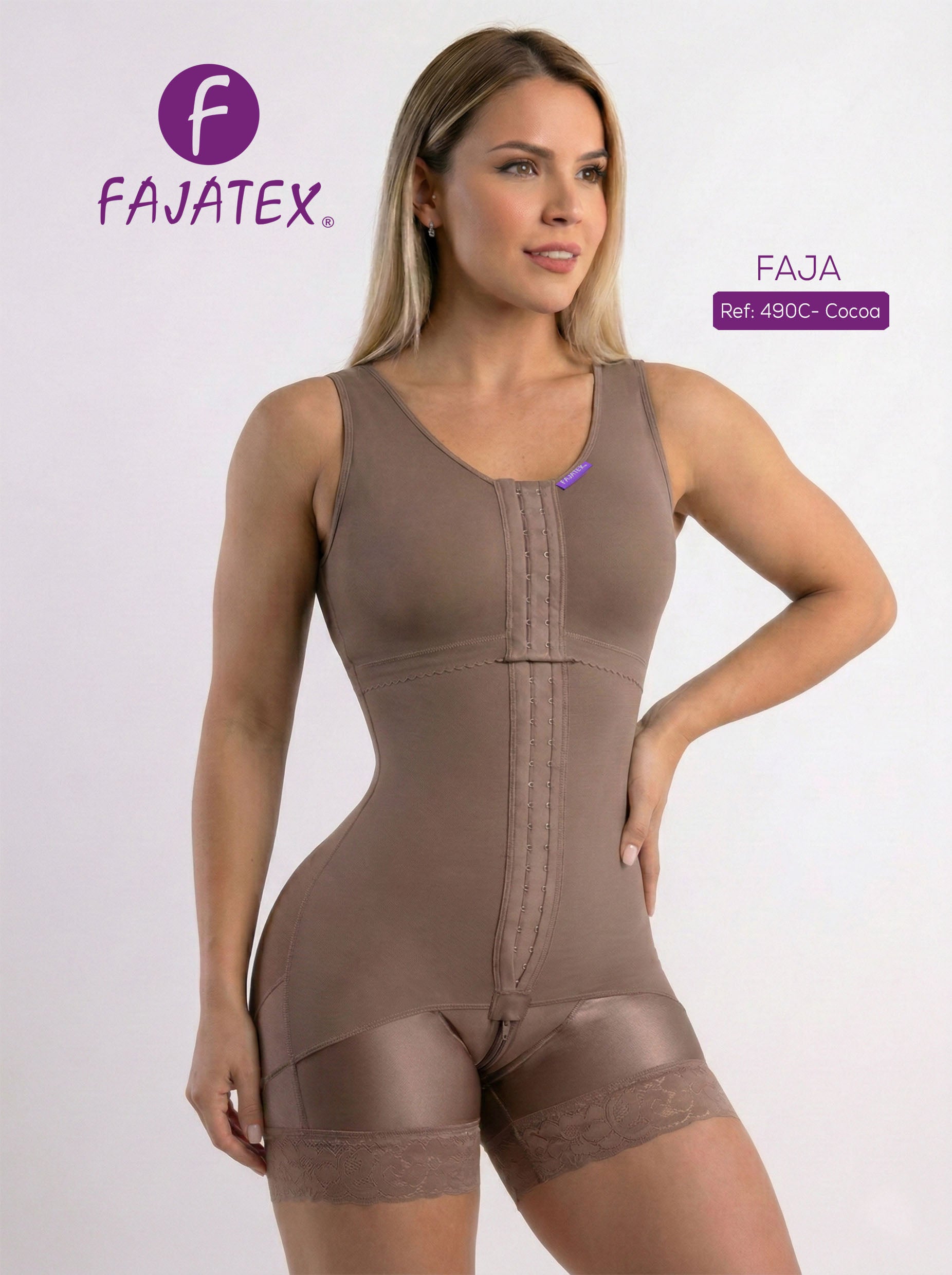 Faja Colombiana Completa Sin Mangas con Brasier | Ref. 490C | Compresión Bidireccional